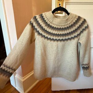 C by Bloomingdales cashmere fair isle sweater